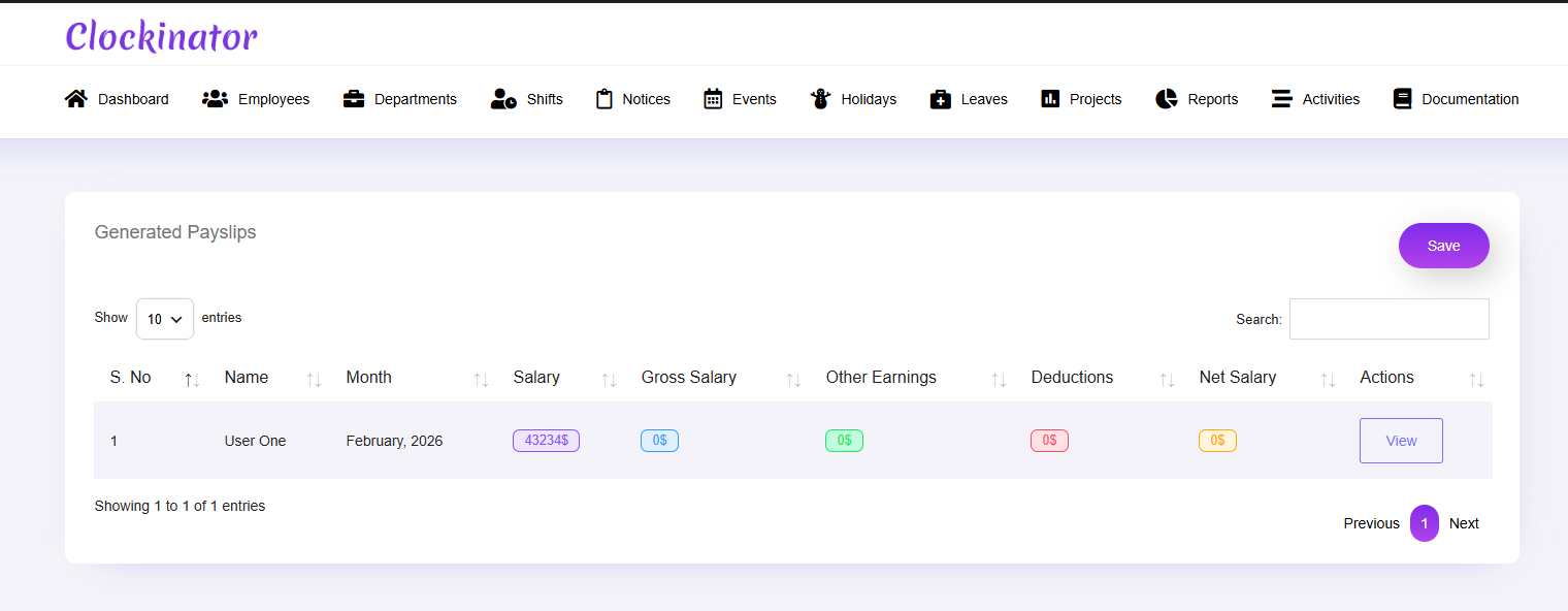 Generated Payslips