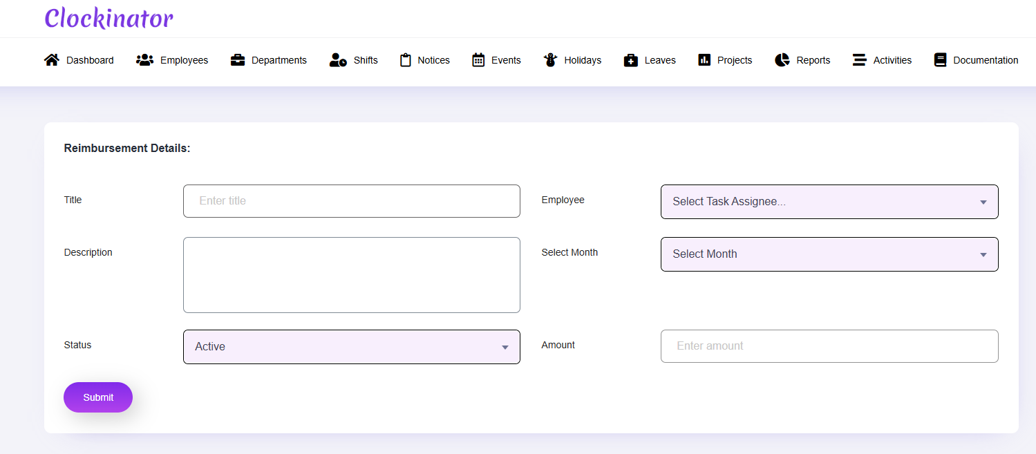 Reimbursement form