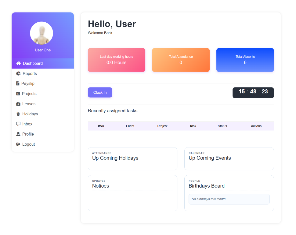 Frontend Employee Dashboard