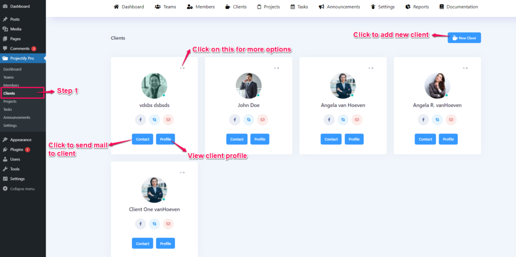 Project management system - client