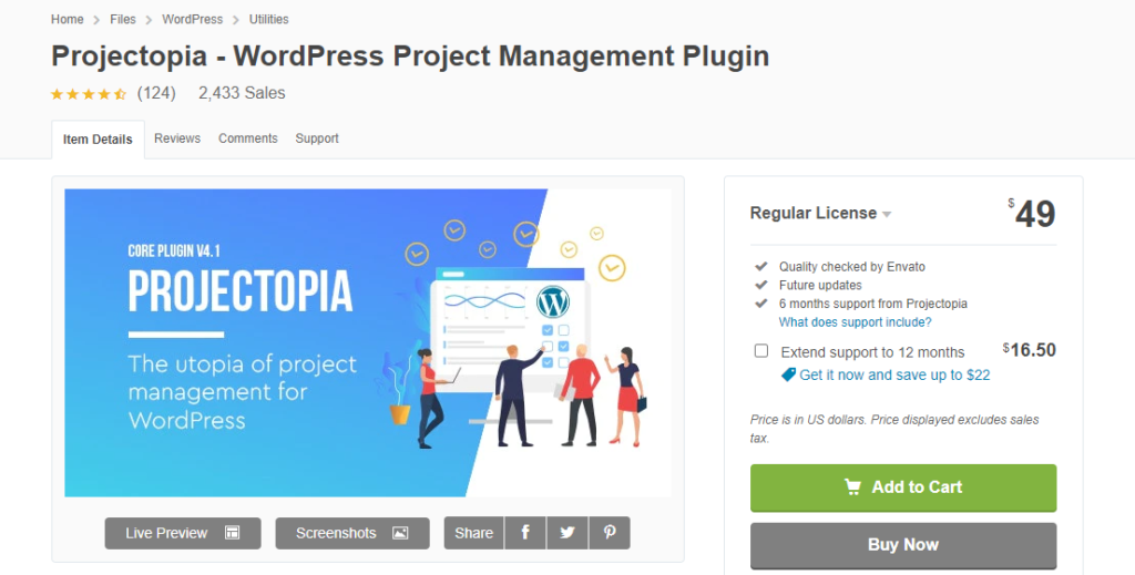 WordPress Project Management Plugins - Projectopia