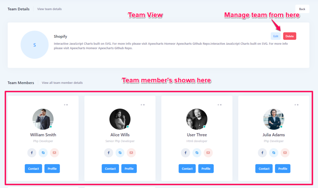 Project management system - team1