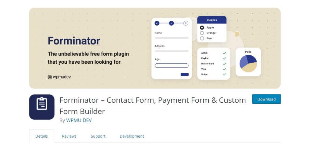 Wordpress form builder plugin - Forminator