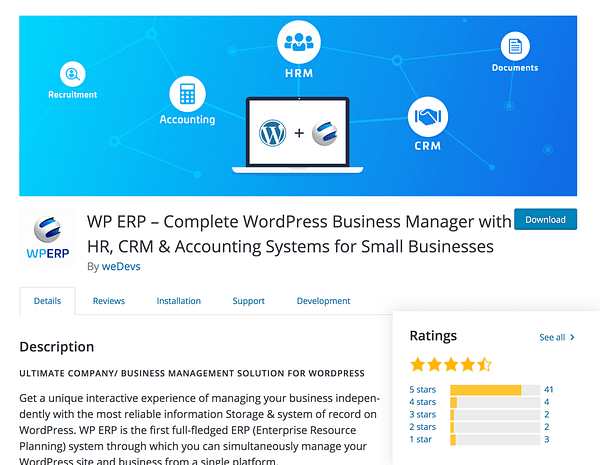 WP ERP wordpress plugin