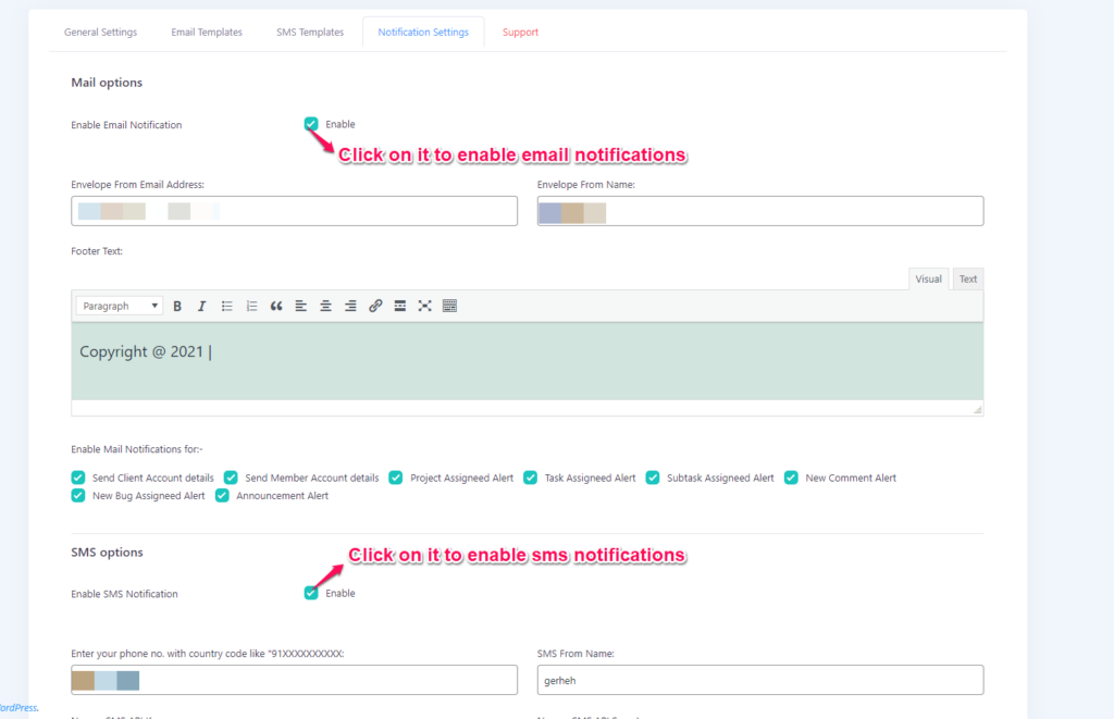 Project management system - settings one