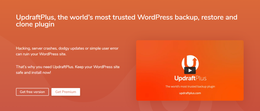 WordPress backup plugin - UpdraftPlus