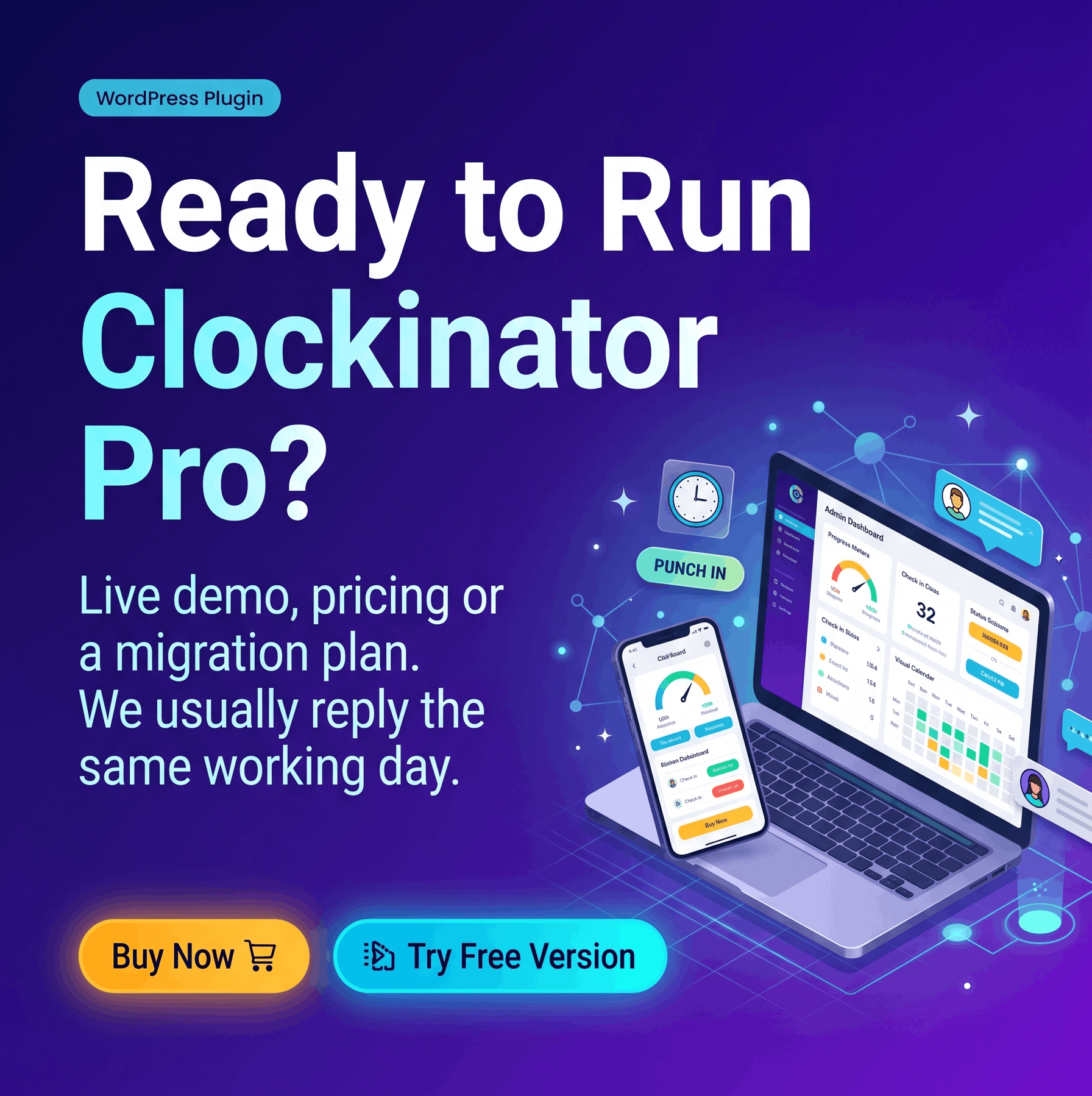 Clockinator Pro - Staff & Time Management system